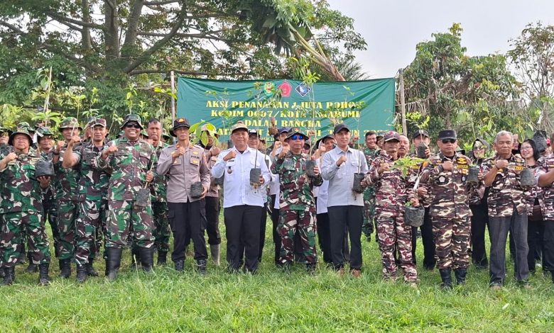 Penanaman 1 Juta Pohon Kodim 0607 Kota Sukabumi Jadi Langkah Preventif Cegah Bencana
