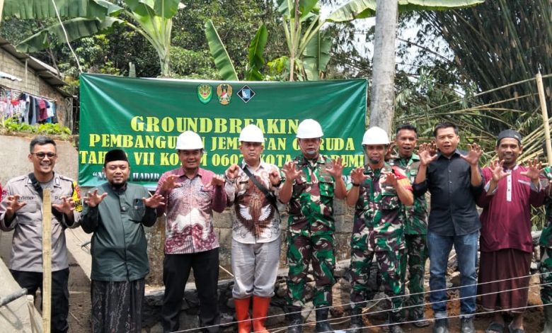 Sambung Dua Kecamatan, Kodim 0607/Kota Sukabumi Peletakan Batu Pertama Jembatan Garuda Cipalasari